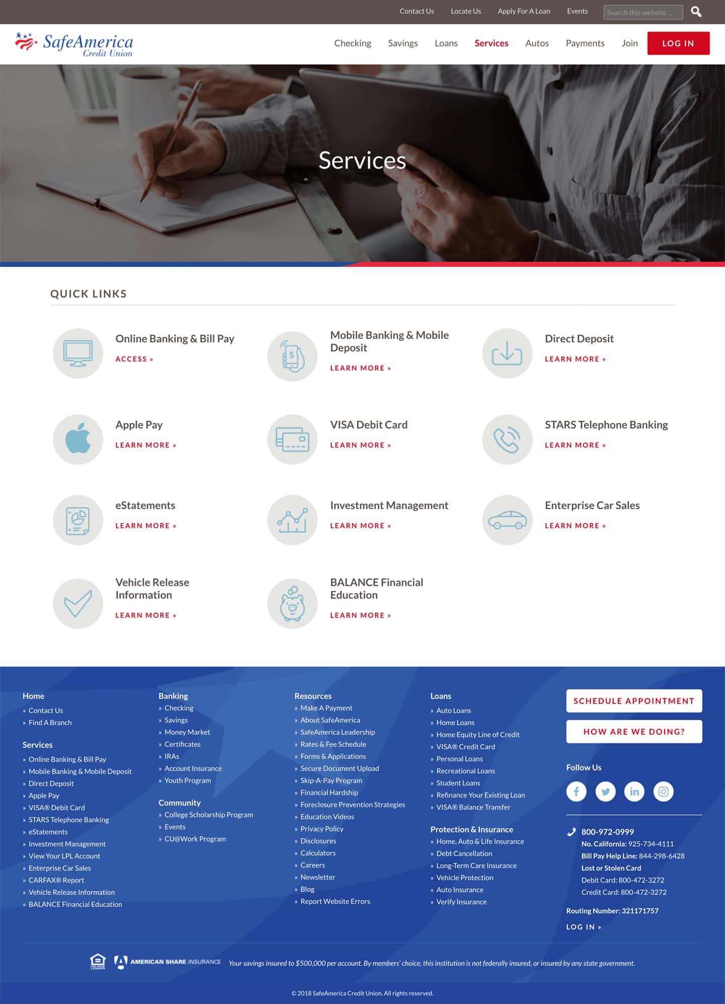 SafeAmerica Services Page