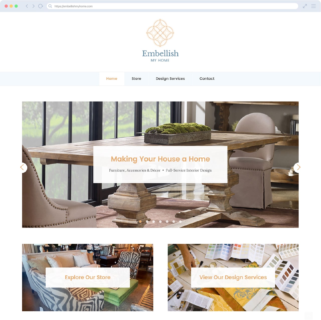 Embellish My Home Website Homepage