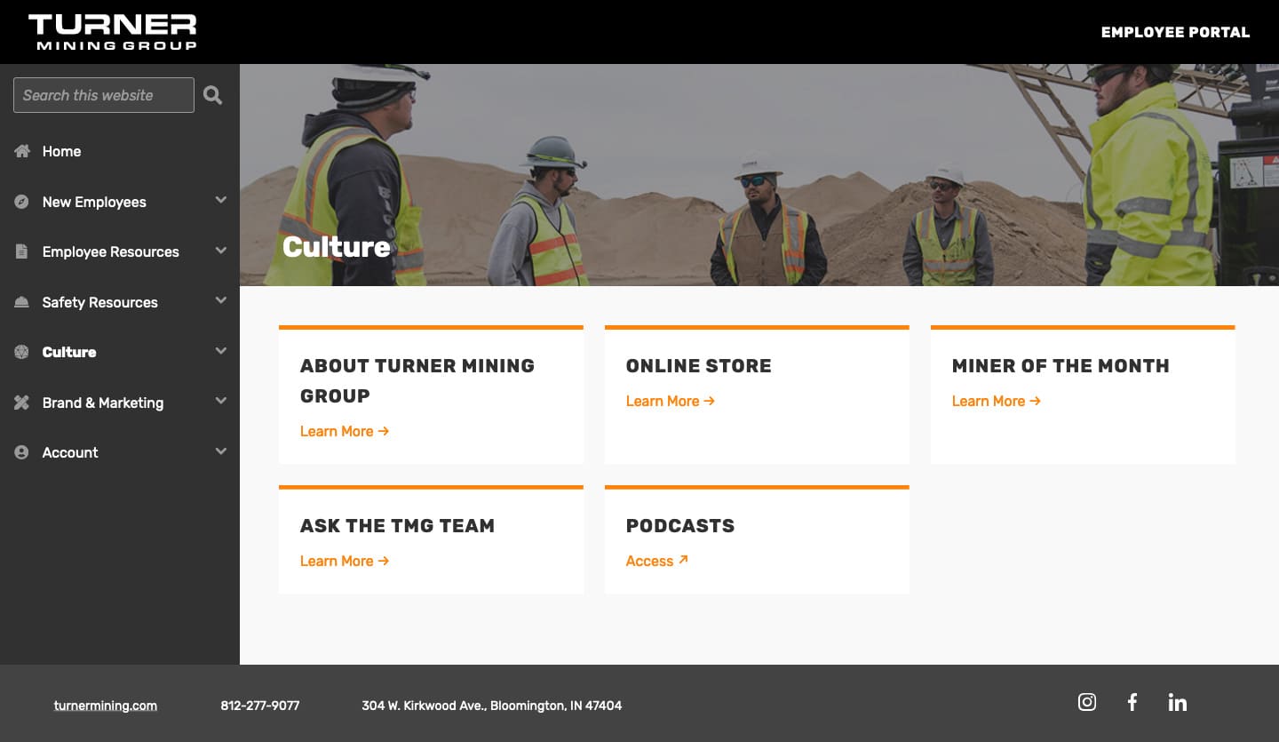 TMG Employee Portal Category Page