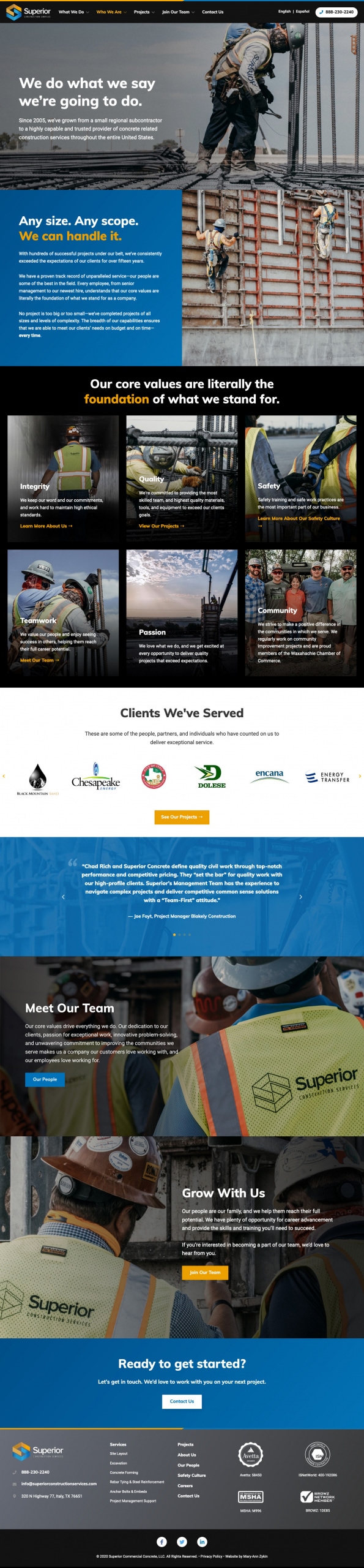 Superior Construction Services About Page