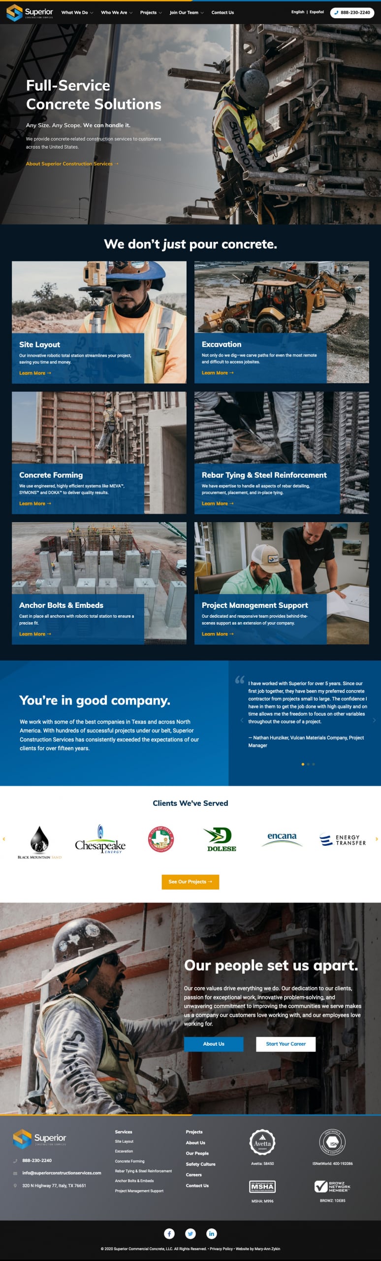 Superior Construction Services Homepage