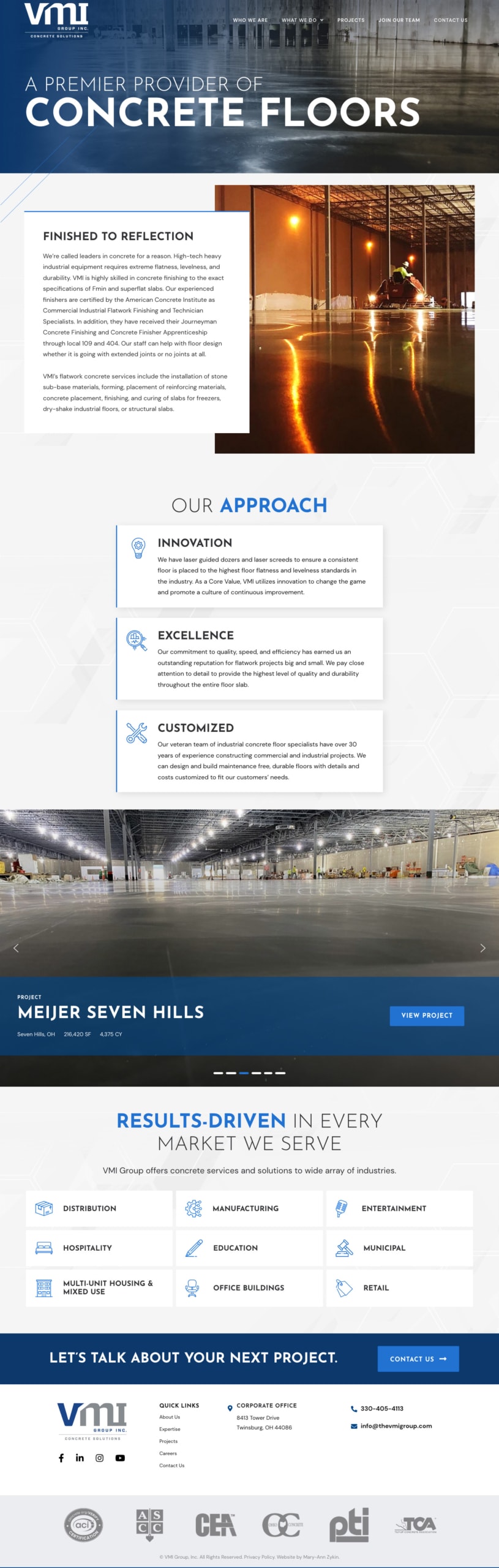 VMI Service Page Template