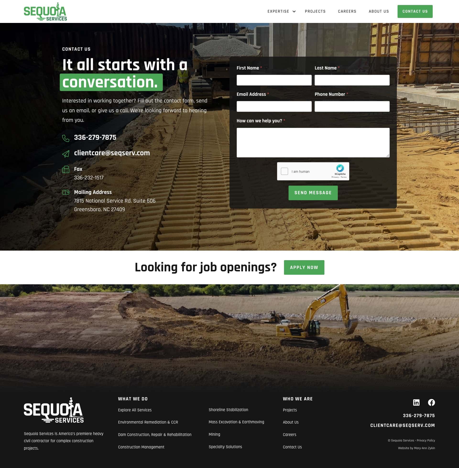 Sequoia Services Contact Page